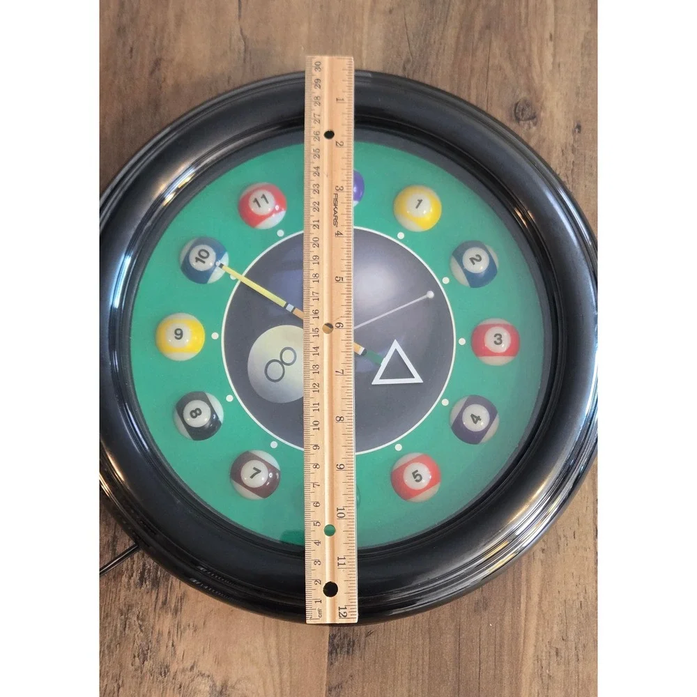 Vintage Billiards Pool Ball Neon Wall Clock LED Light Game Room Decor 12